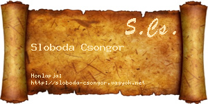 Sloboda Csongor névjegykártya